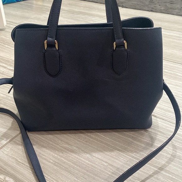 Kate Spade navy top handle leather purse with long strap - Picture 5 of 9